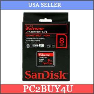 Extreme 8GB Compact Flash Memory Card CF 60MB s SanDisk