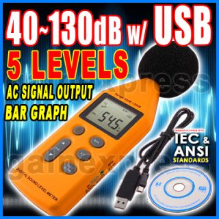 Digital Sound Level Meter Decibel Logger 40 130 DB USB