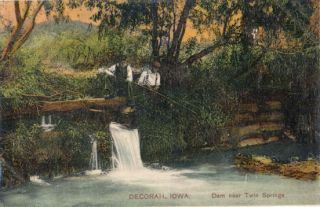 IA Decorah Dam Near Twin Bridges Circa 1912 PCK M29285