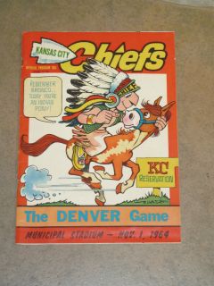 Kansas City Chiefs Denver Broncos AFL Program 1964