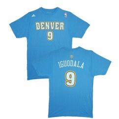 Denver Nuggets Andre Iguodala Light Blue Name and Number T Shirt
