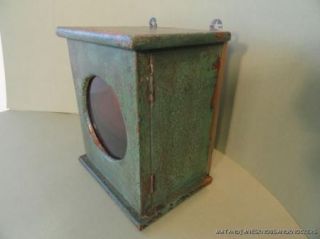 Decorative Small Shabby Chic Distressed Green Painted Wall Cabinet Box
