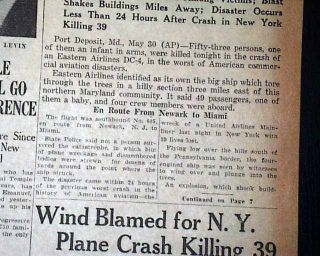 Port Deposit Maryland Eastern Air Lines Flight 605 Airplane Crash 1947