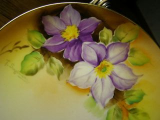 Nippon Hand Painted Purple Clematis Decorative Plate