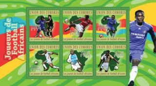 Comoros   Soccer   African Players   6 Stamp Mint Sheet 3E 340