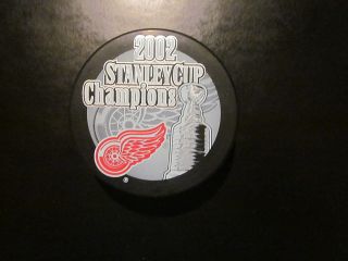 2002 NHL Detroit Red Wings Stanley Cup Champions Hockey Puck