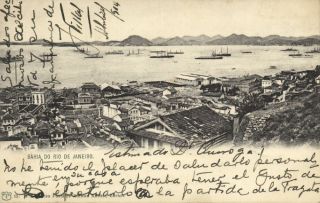 Brazil Rio de Janeiro Bahia Harbour Scene 1904 Stamp