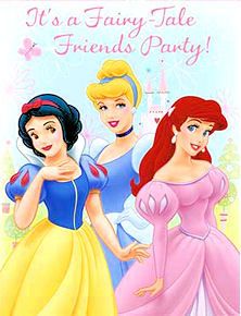 Disney Princess Birthday Party Invitations Snow White Cinderella Ariel
