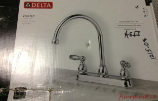 Delta Foundations 2 Handle Kitchen Faucet in Chrome 21987LF   Lot 1215
