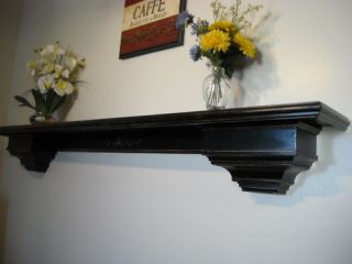 Fireplace Corble Mantel Shelf Distressed Black Finish