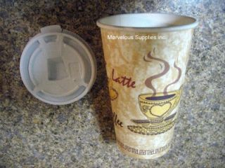 WOW 1000 Disposable 16 oz Hot Paper Coffee Cups & Lids