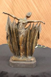 Demeter Chiparus Semiramis Art Deco Bronze Marble Base Signed Bronze