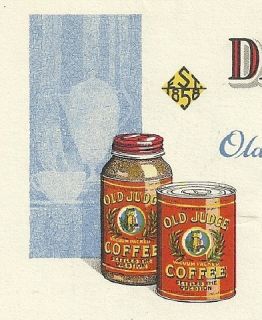 1937 Letter David G. Evans Coffee Co. St. Louis, Missouri Old Judge