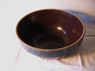  Brown Glaze Stoneware Pottery Mixing Bowl 10 1 2 Top Diameter