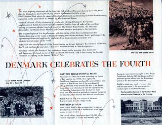  of July Celebration in Rebild Denmark Brochure 1953 Independence Day