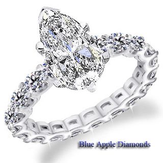 00ct Pear Shape Diamond Anniversary Engagement Ring GIA 18k White