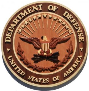 Department of Defense Seal US DOD Emblem Handcrafted Wooden Plaque