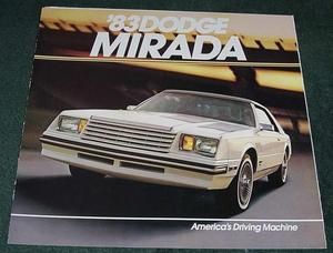 1983 Dodge Mirada Large Sales Brochure  Includes CMX  Nice
