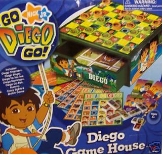 Go Diego Go Checkers Dominoes Wood Box Kids Games Fun