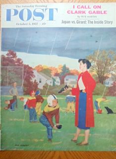 1957 Post Dick Sargent Mother Boys Football Rain Cover