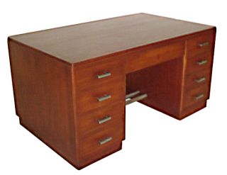 1437 Art Deco double pedestal mahogany desk