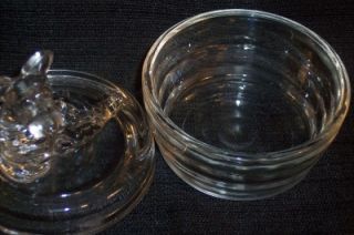 vintage clear glass scottie dog powder jar