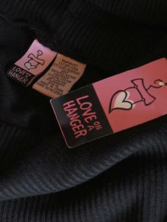  Love on Hanger Black Jersey Knit Copwlneck Tunic Top XL