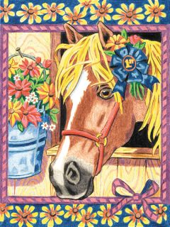  x12 blue ribbon pony dimensions paint works pencil by number kit blue
