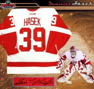 Detroit Red Wings Dominik Hasek Signed White CCM NHL Jersey
