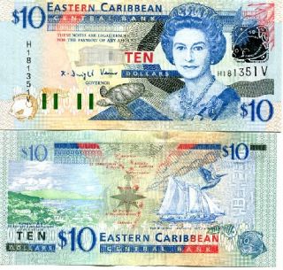 east caribbean states 10 dollars eastern caribbean central bank nd