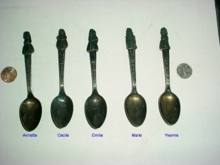 Dionne Quintuplet Silver Plated Spoons Plus Extra Emilie Spoon