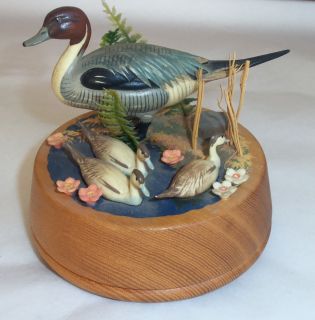 Vintage Anri Helmut Diller Pintail Swiss Hand Carved Music Box Anas