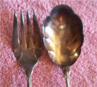  Shell Shaped Serving Spoon Fork Holmes Edwards Is Deep Silver