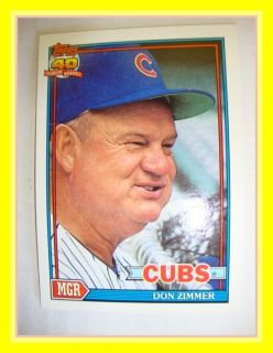 Topps 1991 729 Don Zimmer Mgr Cubs Team Leaders