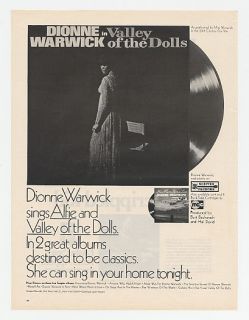1968 Dionne Warwick Valley of The Dolls Album Promo Ad