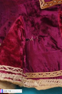 Devine Vintage Victorian Purple Velvet Gold Thread Embroidery Bead