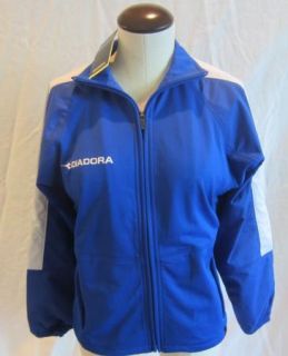 Diadora Attiva Youth Kids Medium Track Athletic Jacket Soccer Blue New