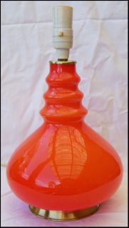 Retro Orange Glass Holmegaard Peill Putzler Table Lamp 1960 1970S