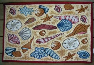 Tapestry Placemats Seashell Beach Sand Dollar Starfish Set/4 Nautical