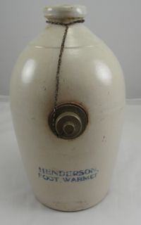 RARE Henderson Foot Warmer 1912 Dorchester Pottery Wks