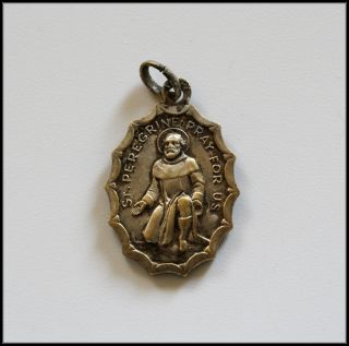  Catholic Medal ST. PEREGRINE / OUR LADY OF THE THUMB Madonna del Dito