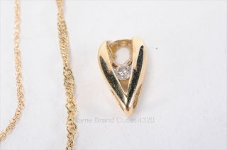 14k chain link diamond teardrop necklace 2 4g preowned damaged