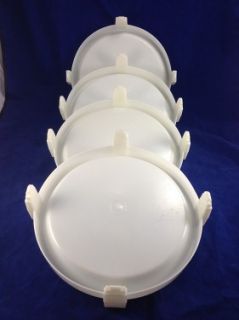 Lot 4 Tupperware White Dividers Divide A Rack Pie Stackers Red Server