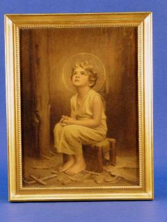  Vintage C. Bosseron Chambers Divine Innocence Framed Religious Print