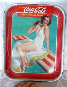  Drink Coca Cola Delicious Refreshing Girl on Diving Board Tray