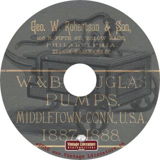 1887 w B Douglas Pumps Vintage Robertson Water Air Fire Commercial on