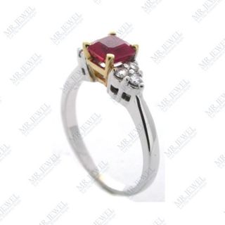 29 Ct Ruby and Diamond Ring 18K Two Tone