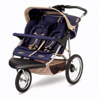 Instep Safari Double Baby Jogging Stroller Blue
