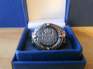 Bradford Exchange Mens Diamond Ring with El Cazador Shipwreck Coin