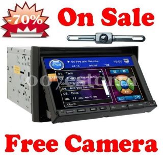 Double DIN 7Motorized Touch Screen Car Audio Stereo DVD Player Rear